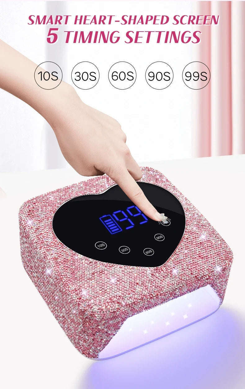 72W Cordless UV Nail Lamp Rechargeable 30 LEDs Nail Dryer with 5 Timer Settings UV Cabin Manicure Light for Nails Nail Art Tools