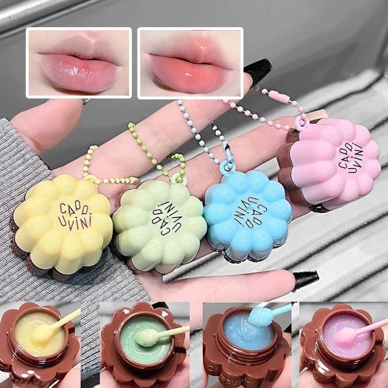 Cappuvini Macaron Fruit Flavor Lip Mask Deeply Hydrating Long-Lasting Moisturizing Soften Fine Lines Lip Care Lipstick Base