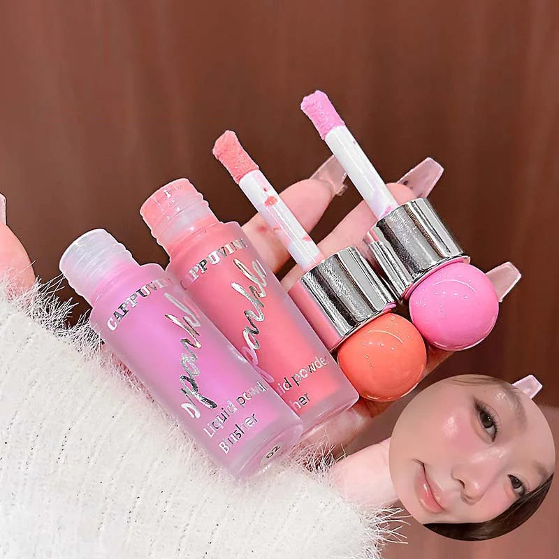 Clear and Water-like Blush Liquid, a Korean-style Sweet Girl's Energetic Blush for Daily Whitening, Naturally Breathable