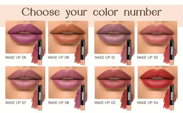 8-color matte moisturizing lipstick crayons are durable, waterproof, smooth, sun-proof, and full of effect, professional makeup.