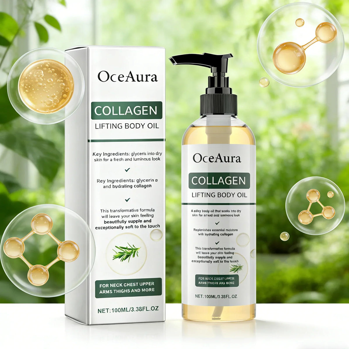 Collagen Body Oil Tighten Skin Lifting Increase Body Elasticity Massage Repair Moisturizing Non-greasy Essential Care Oil 100ml