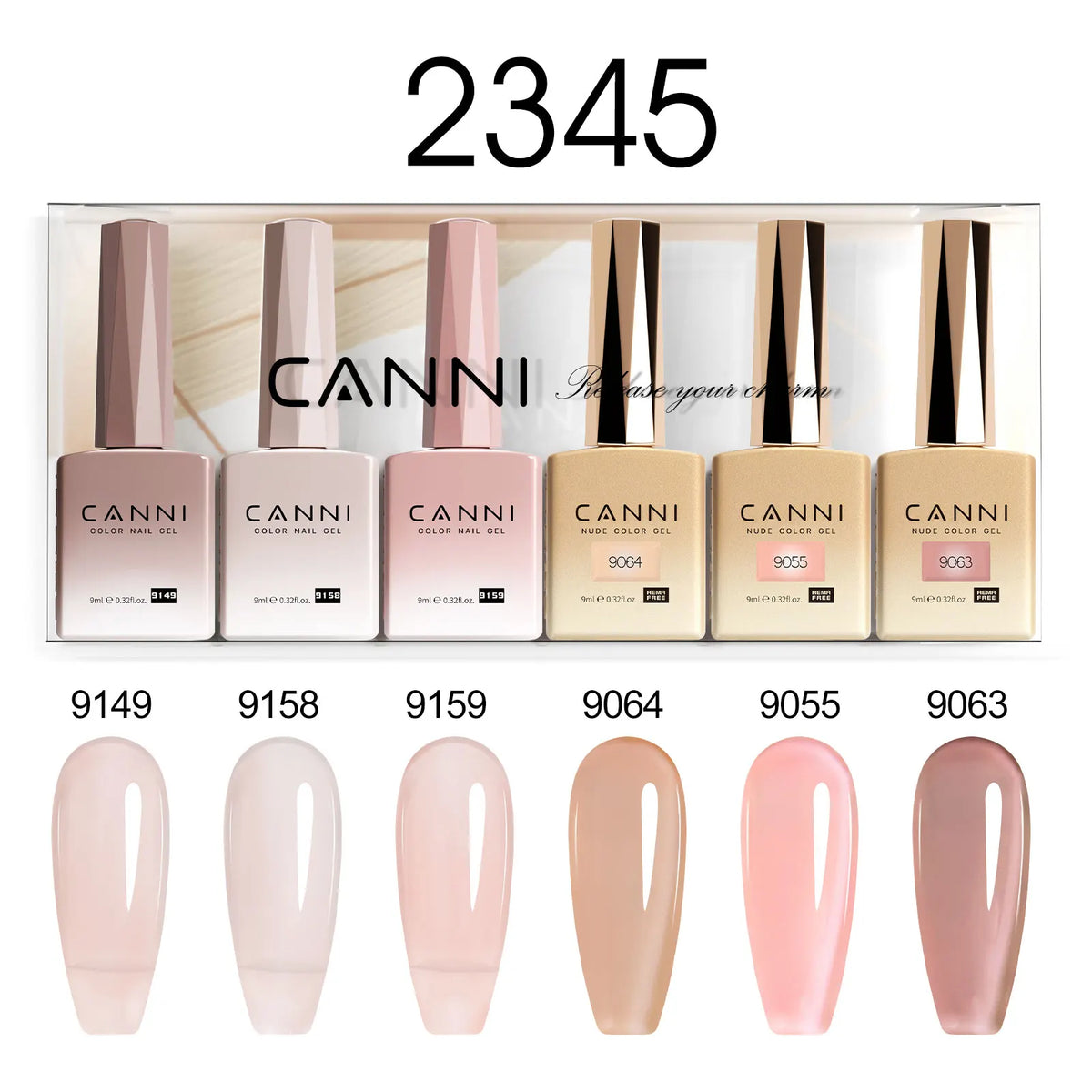 6pcs/kit CANNI Gel Nail Polish TPO FREE Nails Semi Transparent Jelly Pink Collection Soak Off UV LED Gel Diamond Top Coat Set