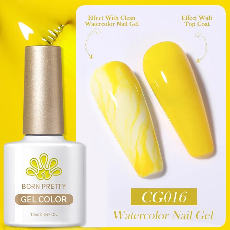 BORN PRETTY 10ml Clear Blooms Gel Polish UV LED Soak Off Nail Art Polish for Spreading Effect Marble Nail Polish Gel Painting