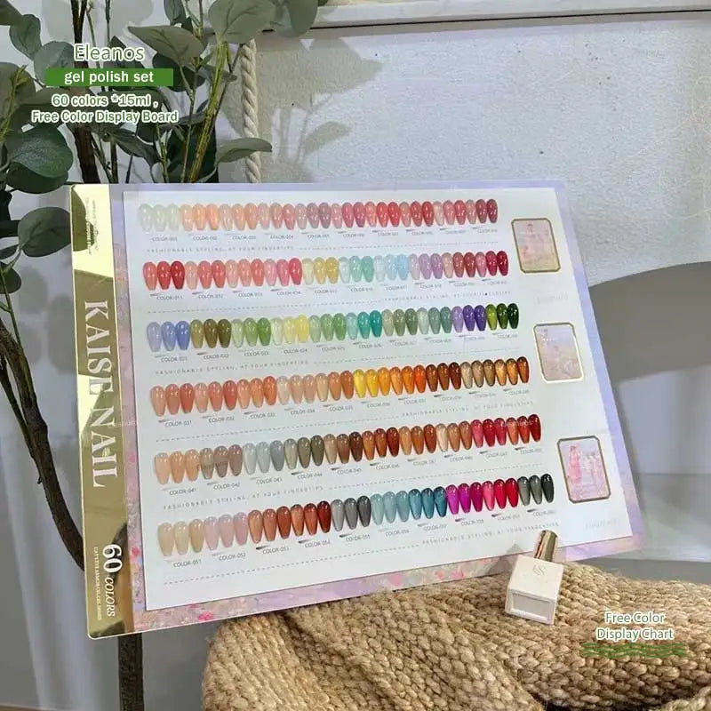 Eleanos Korean Style 60pcs Jelly Opal Gel Polish Set TPO Free Syrup Gel Kit Color Chart For Nail Salon 15ml Transparent UV Gel
