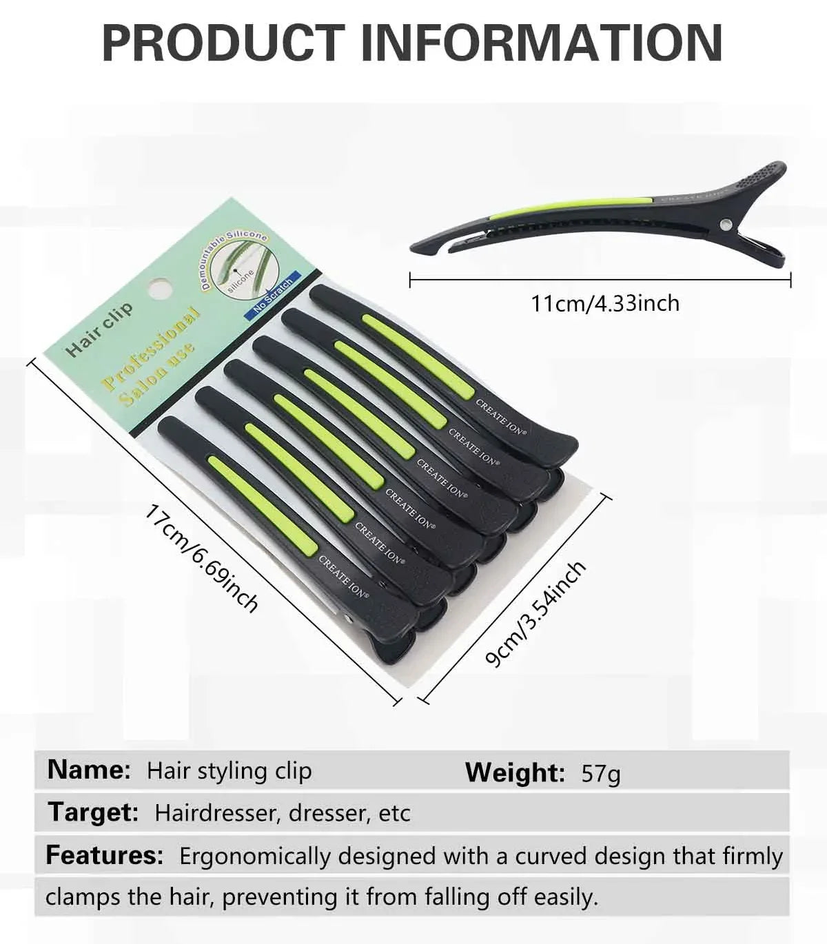 6Pcs Salon Alligator Hair Clips Traceless Hairdressing Clips Claws Section Barbershop Beauty Styling Tools Hairpin Accessories