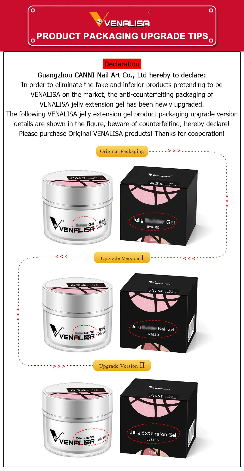 50ml TPO Free Jelly Nail Extension Gel Nail Builder French Nail Gum Venalisa Clear Natural Color Soak Off UV Construction Gel