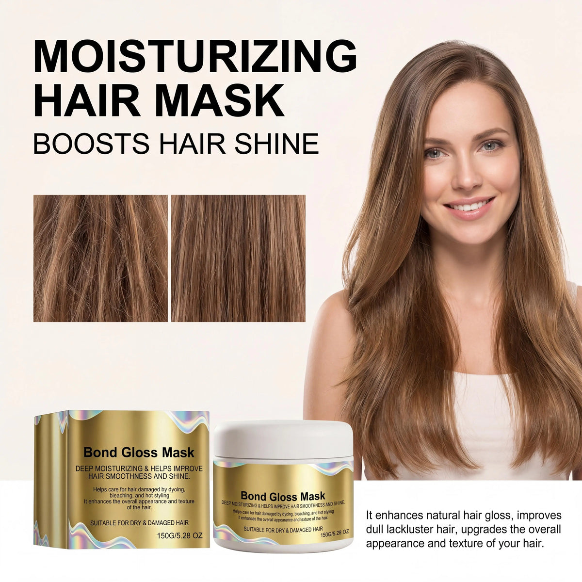 Bond Gloss Deep Conditioning Hair Mask Repair Dry Dull Damaged Hair Strengthen Hair Roots Boost Shine Nourish Scalp Conditioner