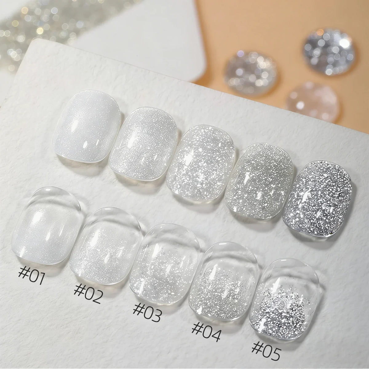 10ML 1pcs Moonlight White Strobe Glitter Gel Nail Polish Nail Supplies Hot Selling White Nails Super Flash Diamond Nail Polish