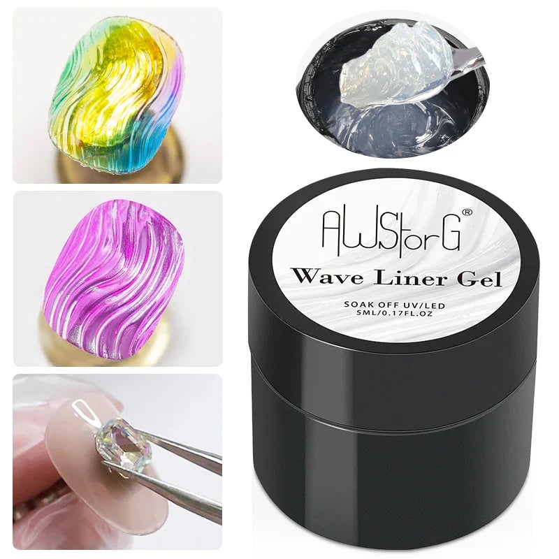 AWStorG 5ML Super Silver Metallic Gel Nail Polish Metal Effect Painting Gel Chromes Varnis Semi Permanent for Nail DIY