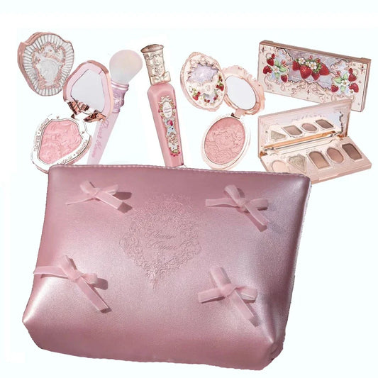 Flowerknows Makeup Set Gift Kit Shimmer Full Box Blush Long Lasting Velvet Lip Cream with Bag Kit De Maquiagem