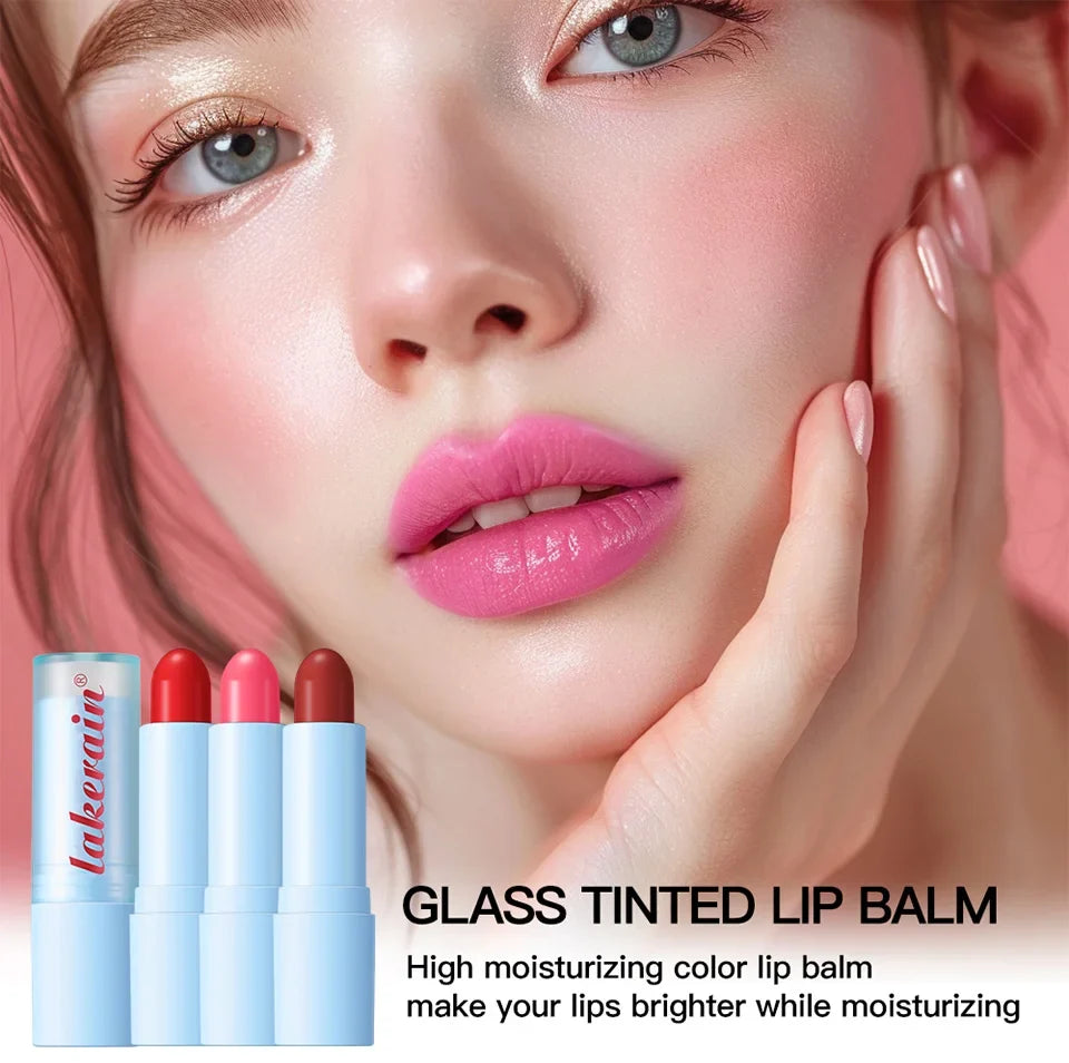 Glass Tinted Lip Balm Light Cherry Red Orange Glow Moisturizing Vegetarian Lip Balm With Bright Clear Color Korea Lip Cosmetics
