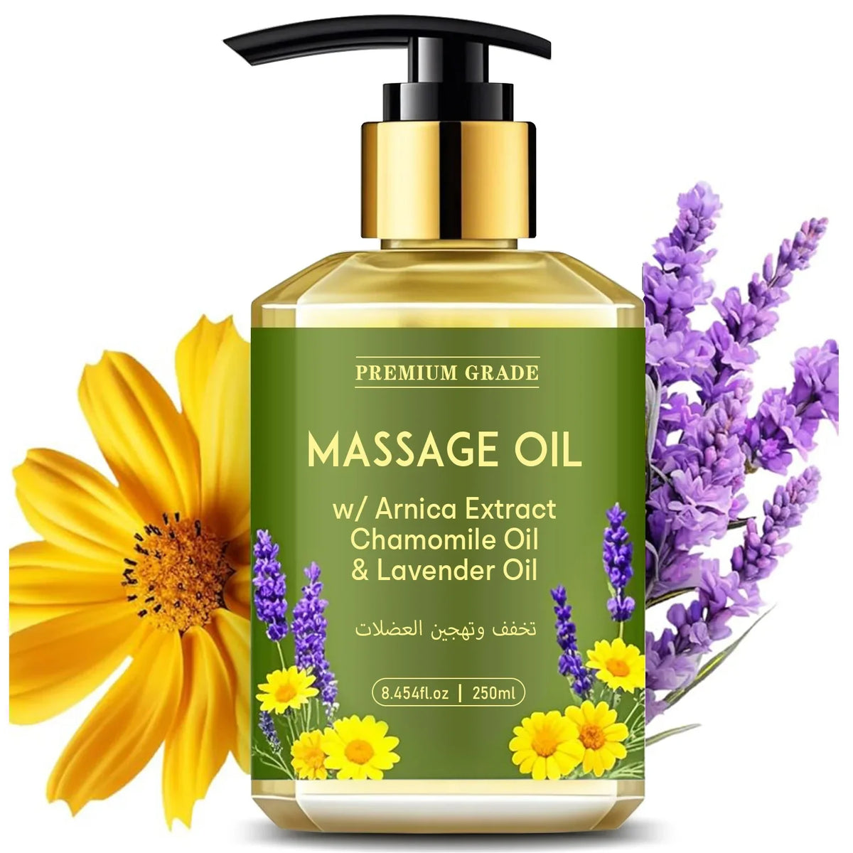 Chamomile and Lavender Essential Oil Massage Oil Nourishes the Skin, Relaxes the Mind and Relieves Muscle Tension 250ml