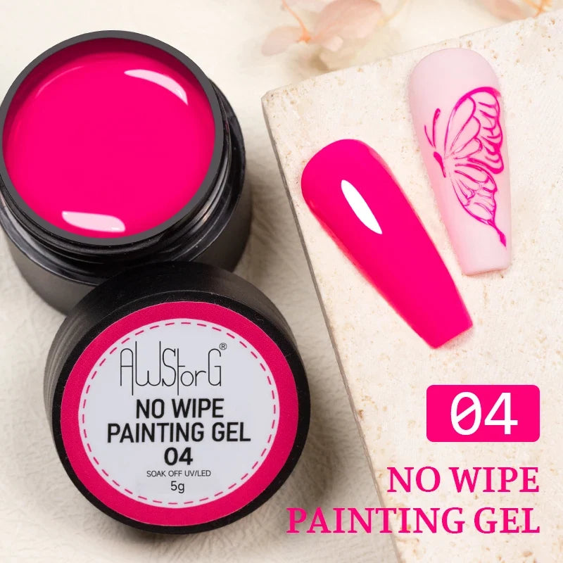 AWStorG 5ML Super Silver Metallic Gel Nail Polish Metal Effect Painting Gel Chromes Varnis Semi Permanent for Nail DIY