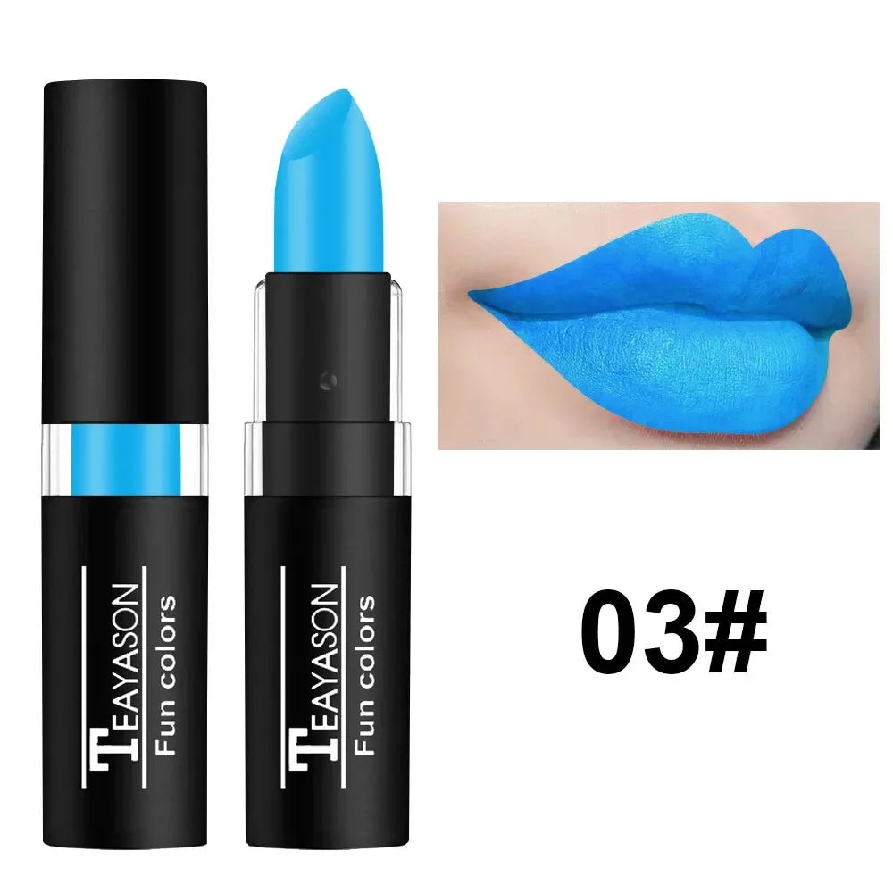 Green Purple Lipstick Christmas Halloween Party Lip Makeup Hot Sale Waterproof Velvet Matte Black White Lipstick Lasting Pigment