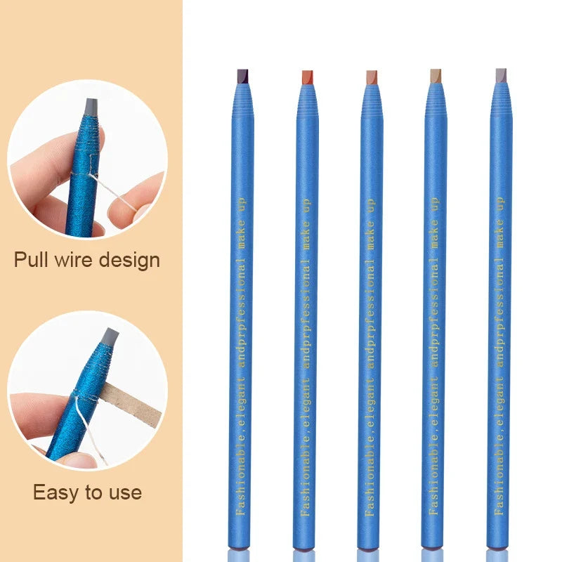 Eyebrow Pencil Waterproof Microblading Eyebrow Pen Stencil Tint Tattoo Eyebrows Makeup Sweat-proof Long Lasting Eye Brow Pencil