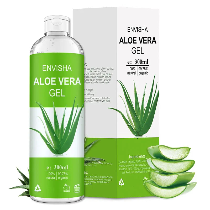 ENVISHA Aloe Vera Gel Soothing Moisturizing Hyaluronic Acid Sunburn Repairing Treatment Skin Care Face Body Cream Antipruritic