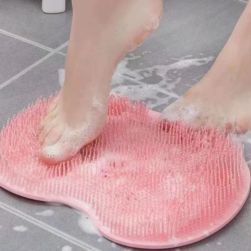 1/5pcs Silicone Wash The Foot Brush Bath Massage Mat Shower Back Brush Wall Mounted Foot Wash Mat with Suction Cup