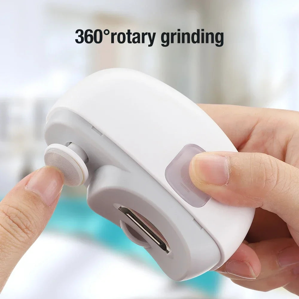 2 In 1 Automatic Electric Nail Clipper Grinder Multifunctional Portable Nail Trimmer Polishing Machine USB Rechargeable Manicure