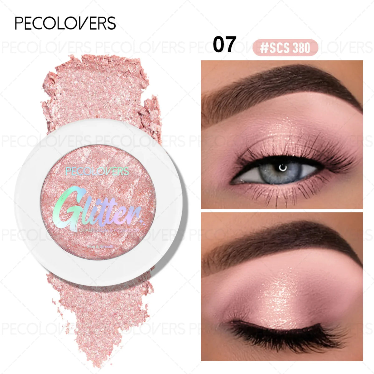 1PC Chameleon Eyeshadow Powder - Vibrant Pink Highlighter, Mashed Potato Texture, Long-Lasting Shimmer