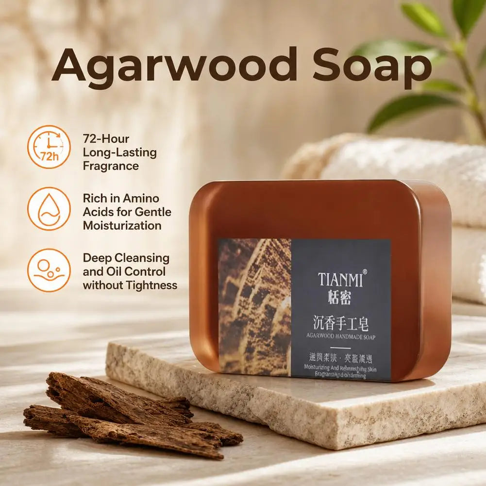 Amino Acids Handmade Soap Agarwood Essential Oil Soap Cleanses The Face Hair Bathes The Whole Body Deep Cleansing & Oil Control