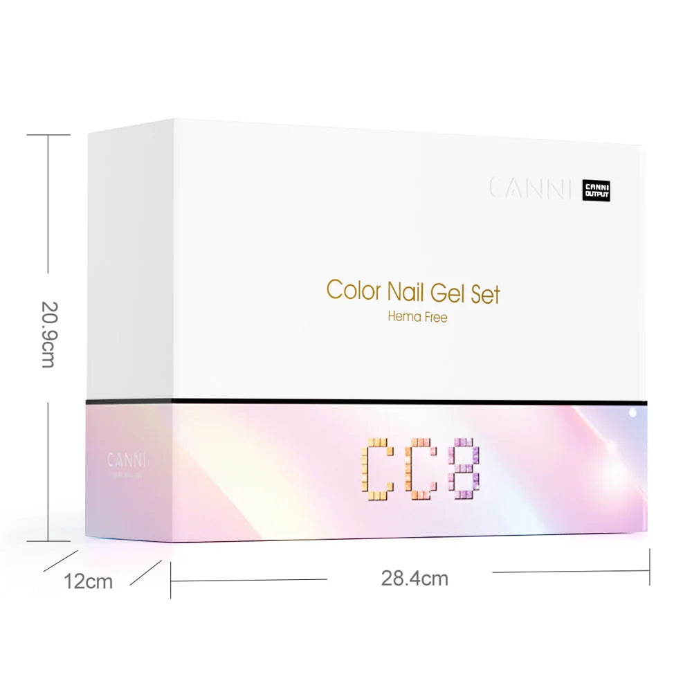 9ml CANNI CC8 HEMA FREE Nail Gel Polish Kit Nail Manicure Full Coverage Solid Color Summer Nails Soak off UV LED Nail Gel Set