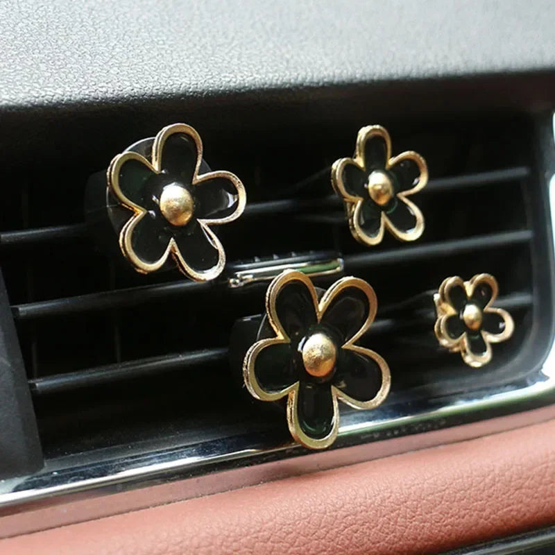Car Outlet Vent Perfume Clips Conditioning Aromatherapy Freshener with Cute Flower Design