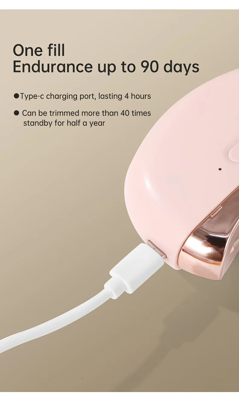 2-in-1 Electric Nail Clipper & Polisher with LED Light, USB Charging, Safe Grinding for All Ages, Valentine's Gift