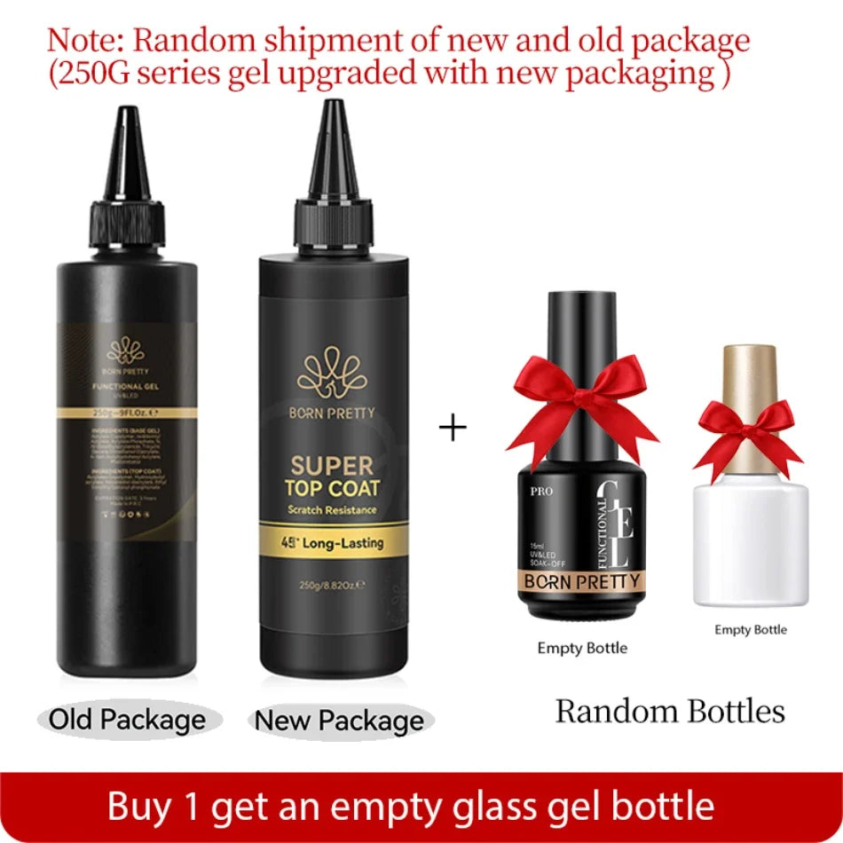 BORN PRETTY 250g Rubber Base Gel Refilled Package Jelly Milky White Nude Semi-Permanent Soak Off Self Leveling Construction Gel