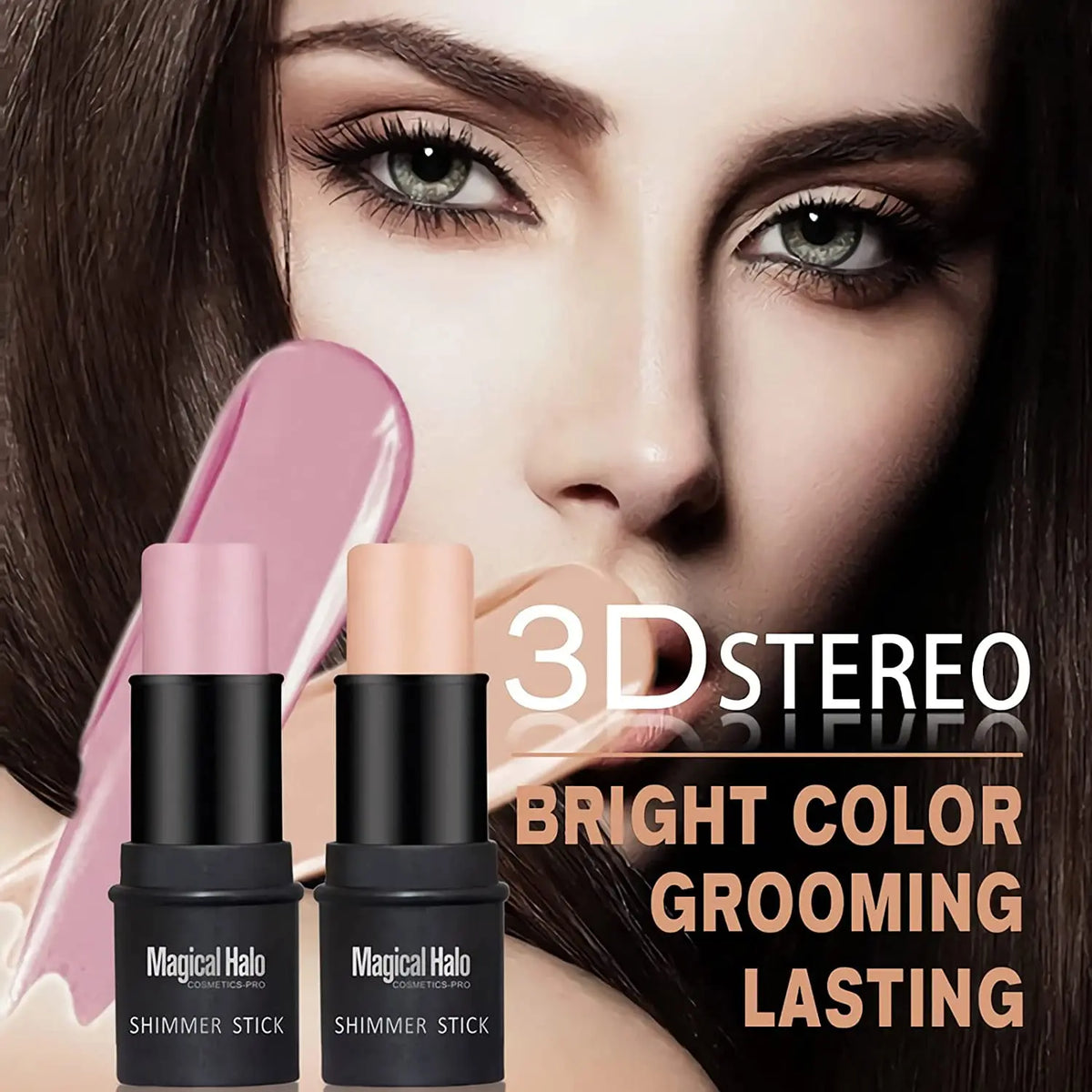 2 COLORS Highlighter Makeup Glitter Contouring Bronzer For Face Shimmer Powder Creamy Texture Illuminator Stick Women Cosmetics
