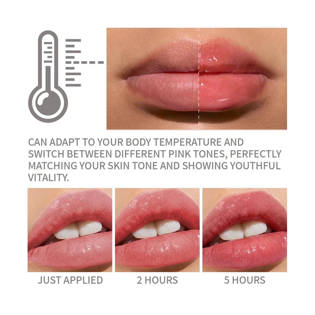 Color Changing Blush Stick pH Reacting Milk Jelly Tint Lip and Cheek Stain Transparent Moisturizing Dewy Finish Makeup Stick