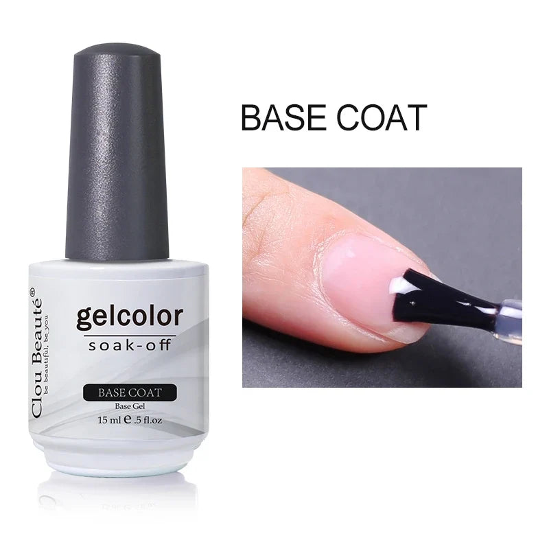 Clou Beaute Coffee Colors Nail Gel Polish HEMA/TPO FREE Soak off UV/LED 15ml Vernis Semi Permanent Nail Varnish 15ml Base Top