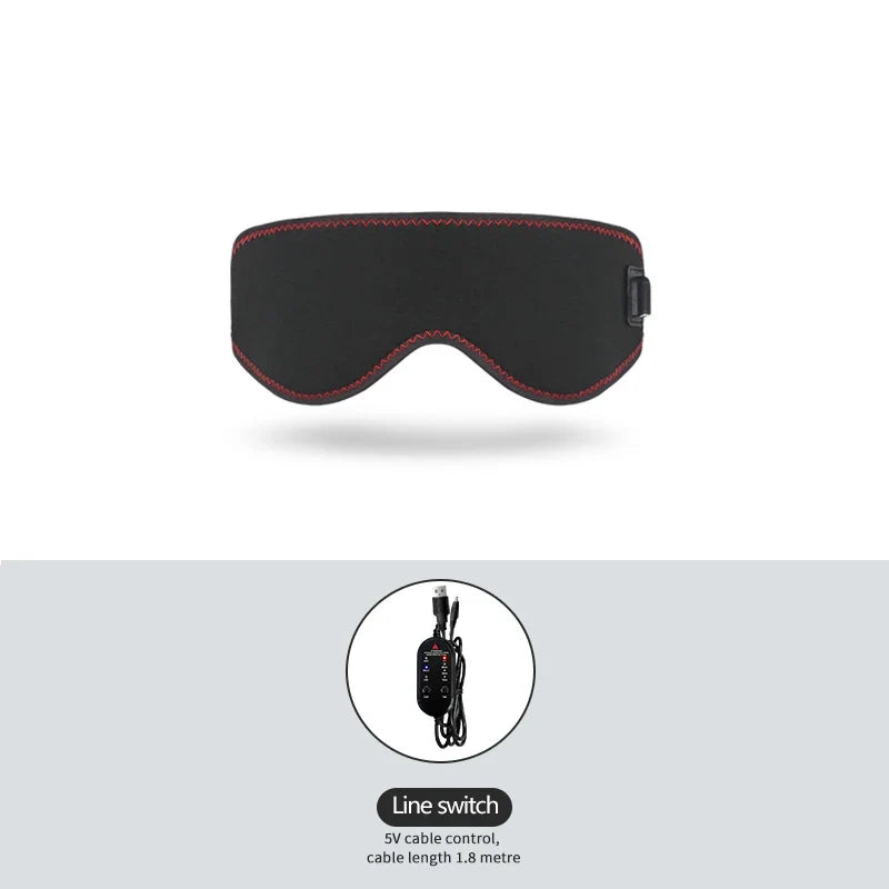 Heating Massage Eye Mask - Hot Compress Relieves Fatigue Dark Circles Aids Sleep 3 Gears Heat & Vibration (For Eye Strain)