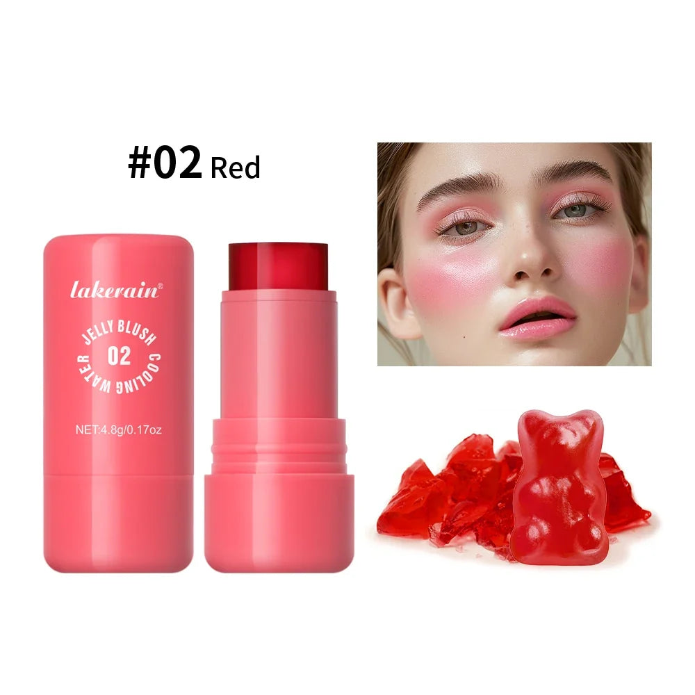 3 IN 1 Blusher Stick Long Lasting Waterproof Non-Sticky Matte Blush Eyeshadow Lip Universal Jelly Tint Stick Matte Contour Makeu