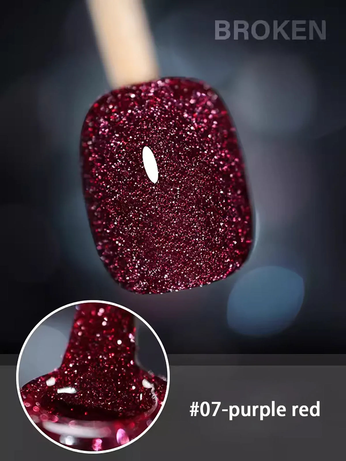 1-12pcs Wine Red Flash Crushed Strobe High Density Diamond Glitter Gel Nail Polish Black Nails Red Nails White Nails