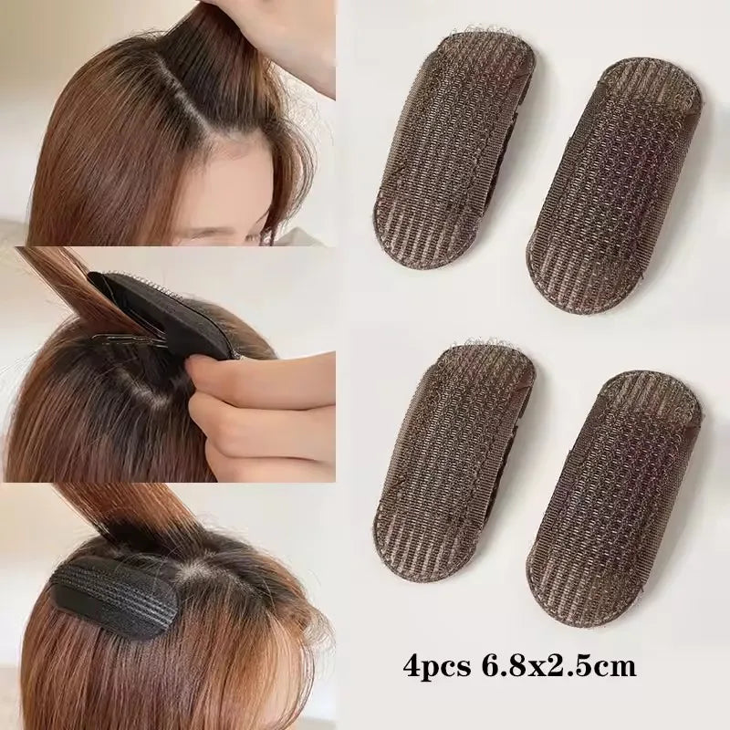 2/4/8pcs Fluffy Invisible Hair Clip for Volume Front Hairline Puff Cushion Perfect for Bun Styling Adding Women’s Hair Styling