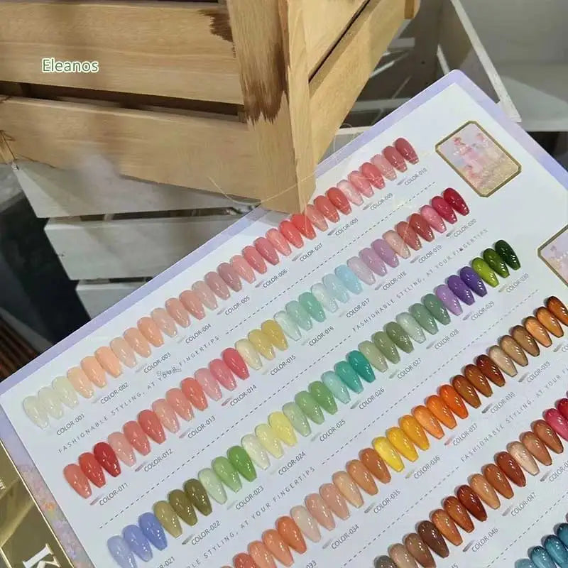 Eleanos Korean Style 60pcs Jelly Opal Gel Polish Set TPO Free Syrup Gel Kit Color Chart For Nail Salon 15ml Transparent UV Gel