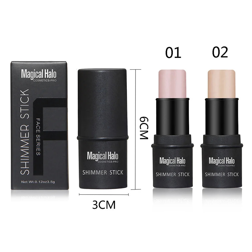 2 COLORS Highlighter Makeup Glitter Contouring Bronzer For Face Shimmer Powder Creamy Texture Illuminator Stick Women Cosmetics