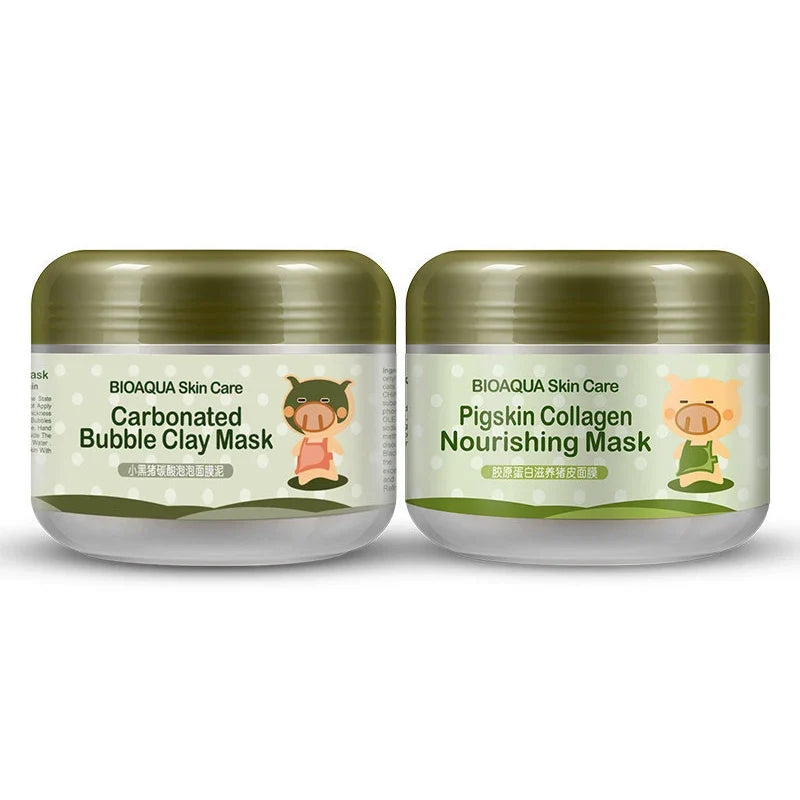 BIOAQUA Collagen Moisturizing Face Mask Deep Cleaning Blackhead Removal Oil Control Anti Wrinkle Facial Mask Mud Skin Care