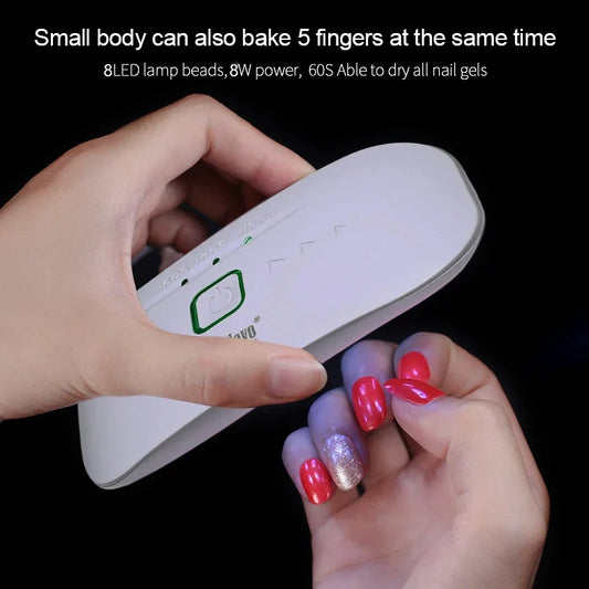 8W UV LED Nail Lamp Foldable Nail Dryer Manicure USB Curing Lights Desk Lamp Nail Gel Polish Quick Dry Nail Art Manicure Tool