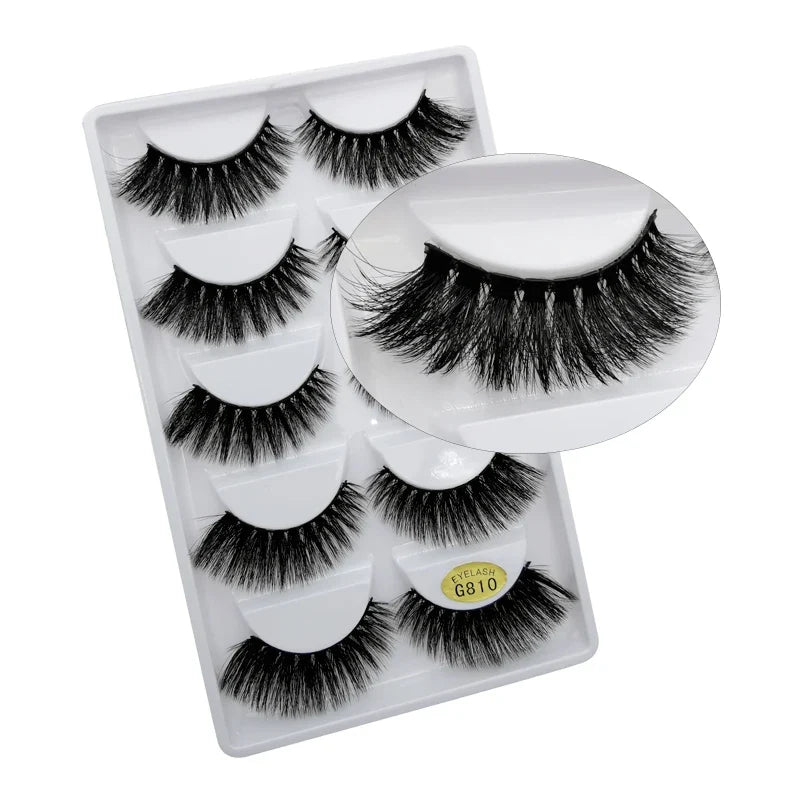 3/5 Pairs 3D Faux Mink Hair Soft Eyelashes Natural Thick Long False Eyelashes Dramatic Fake Lashes Handmade Eyelashes Faux Cils