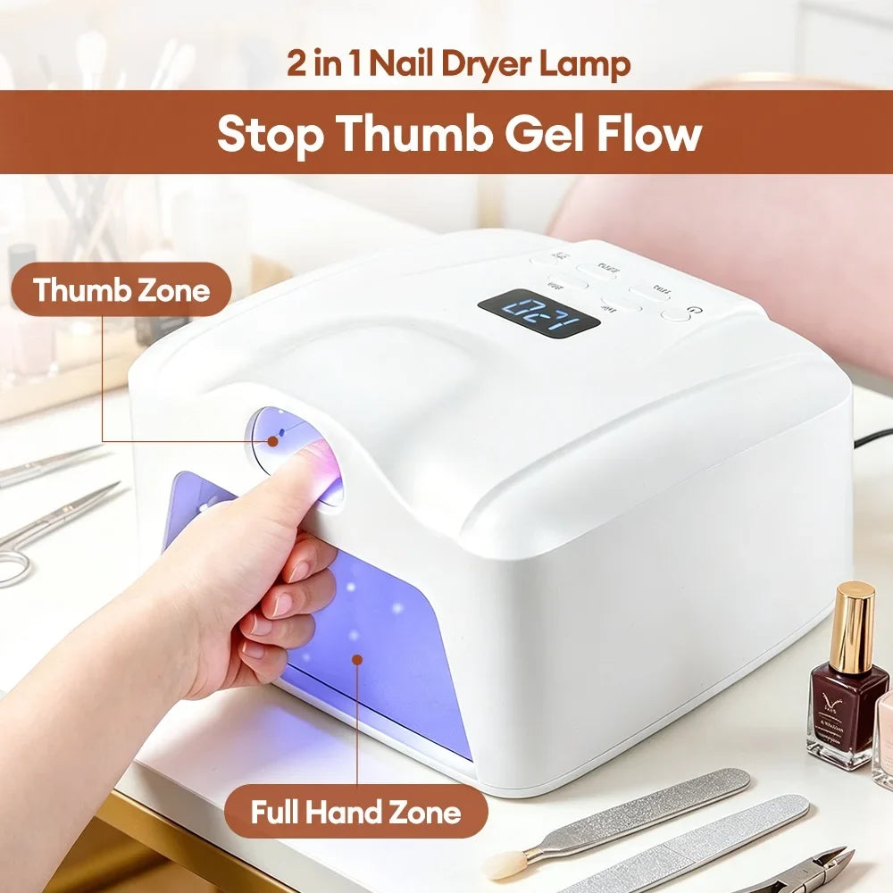 Dual Nail Lamp Single Toe Single Finger Gel Nail Curing Lamp Full Hand Fast Drying LED Light Nail Dryer Auto Sensor Dual Lamp