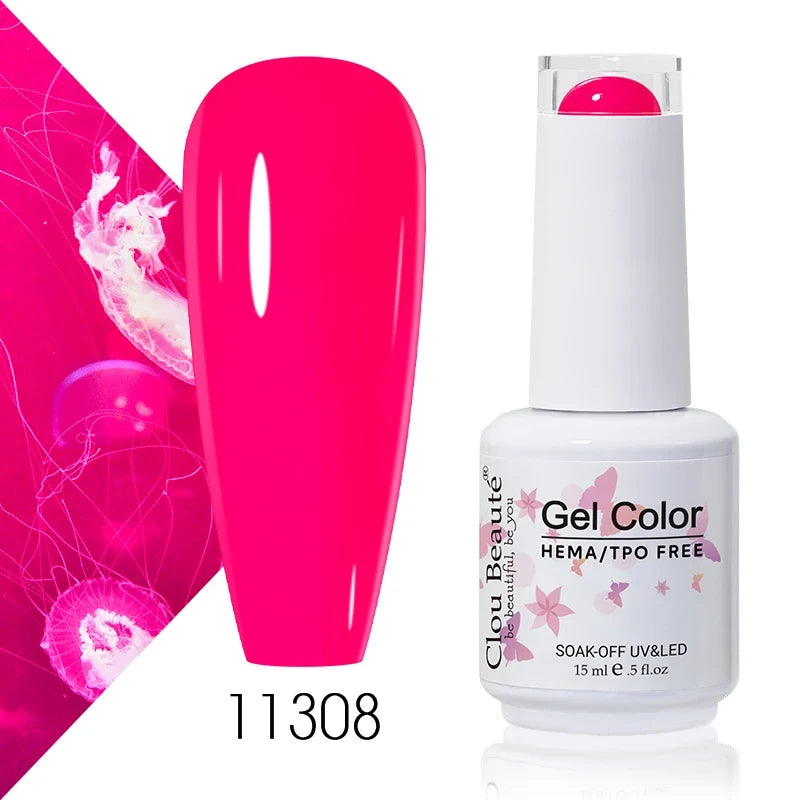 Clou Beaute Coffee Colors Nail Gel Polish HEMA/TPO FREE Soak off UV/LED 15ml Vernis Semi Permanent Nail Varnish 15ml Base Top