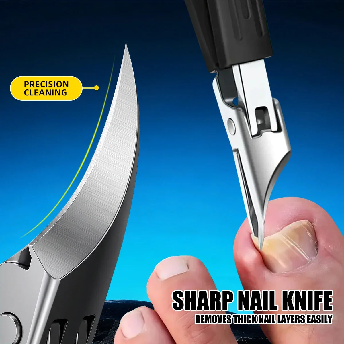 2pcs Professional Stainless Steel Nail Clippers - Ultra-sharp Blade, Specially Designed for Thick Hard Nails and Ingrown Nails,