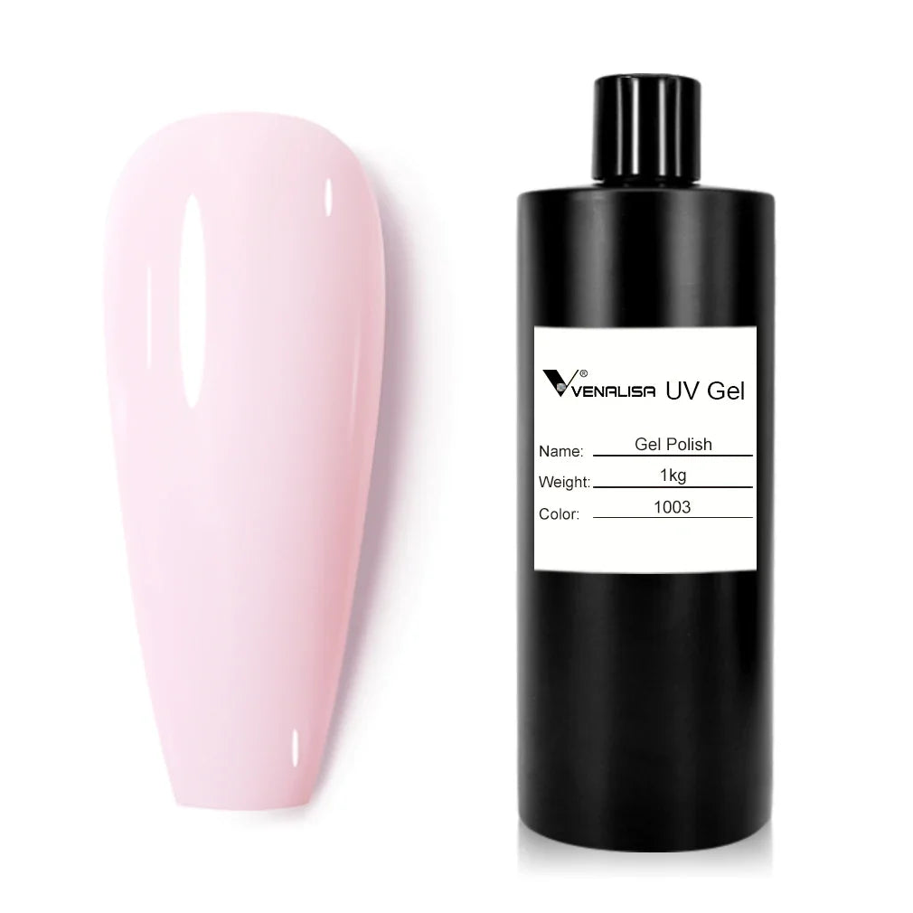#1004 Nude PinkJelly 1kg Big Volume VENALISA Wholesale Super Quality Soak Off UVLED Semi Permanent Pastel Varnish Nail Salon Use