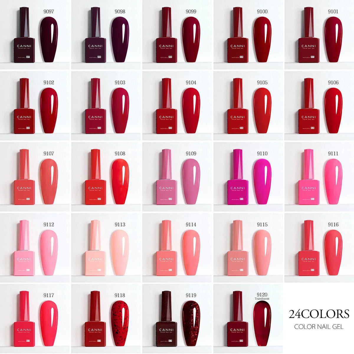 CANNI Nail Gel Polish Set Upgraded HEMA FREE Summer Nails Smooth Texture Ultra Gloss Top Coat Pigmented Gel Soak off UV LED Gel