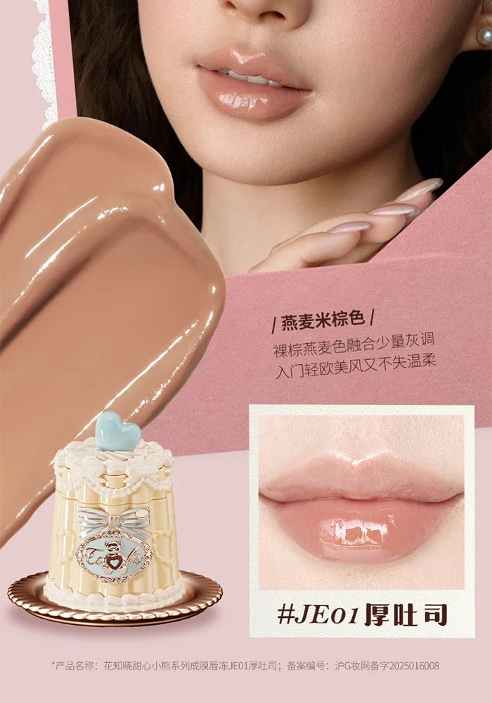 Flowerknows THE SWEETIE BEAR COLLECTION Coating Lip Jelly SOFT Lip gloss,Hydrating Gloss,Moisturizing Tint,Shine & Glow Finish
