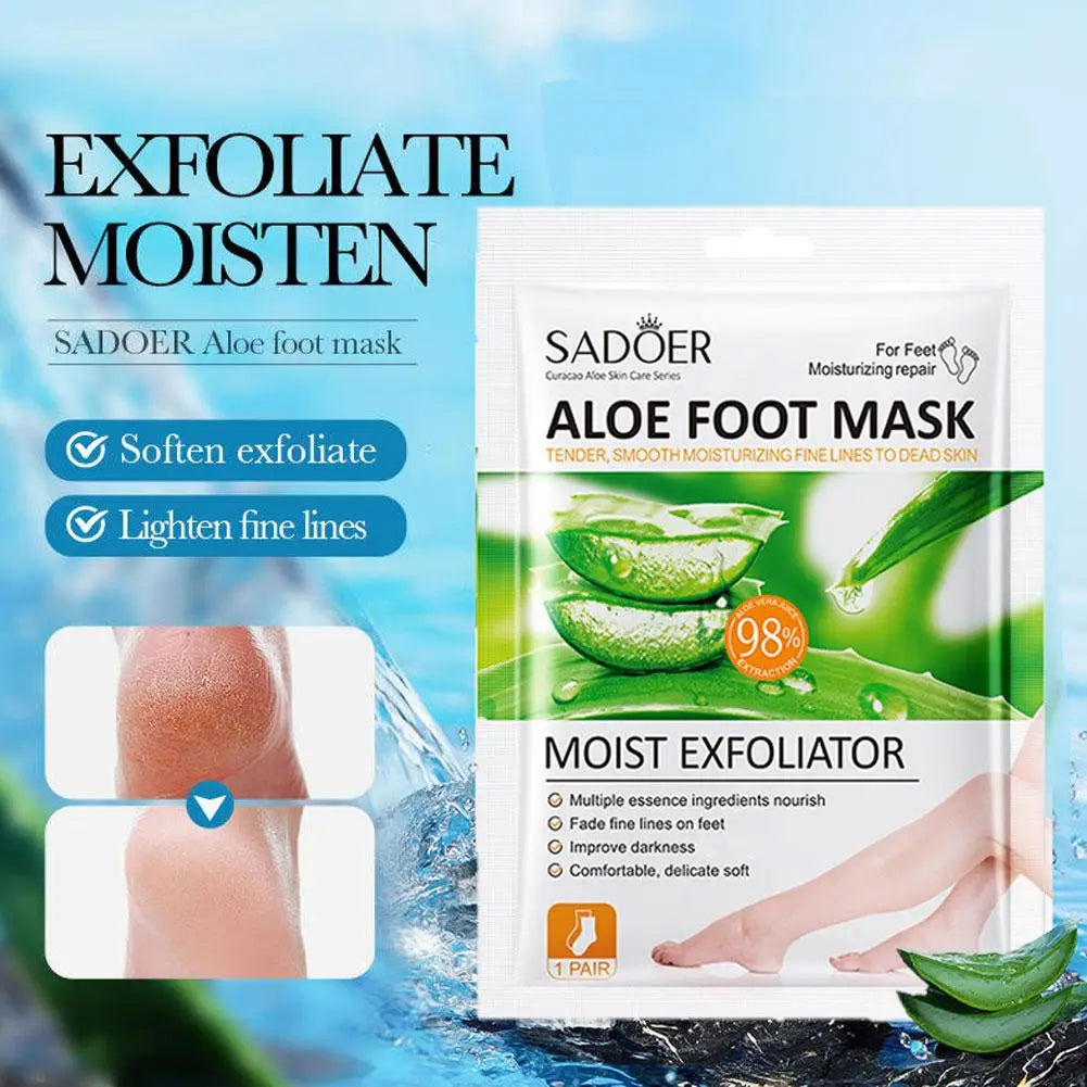 1/2/3Packs Aloe Vera Foot Mask Peeling for Legs Feet Mask Scrub Exfoliating Mask Anti Crack Heel Remove Skin Foot Mask Foot Care