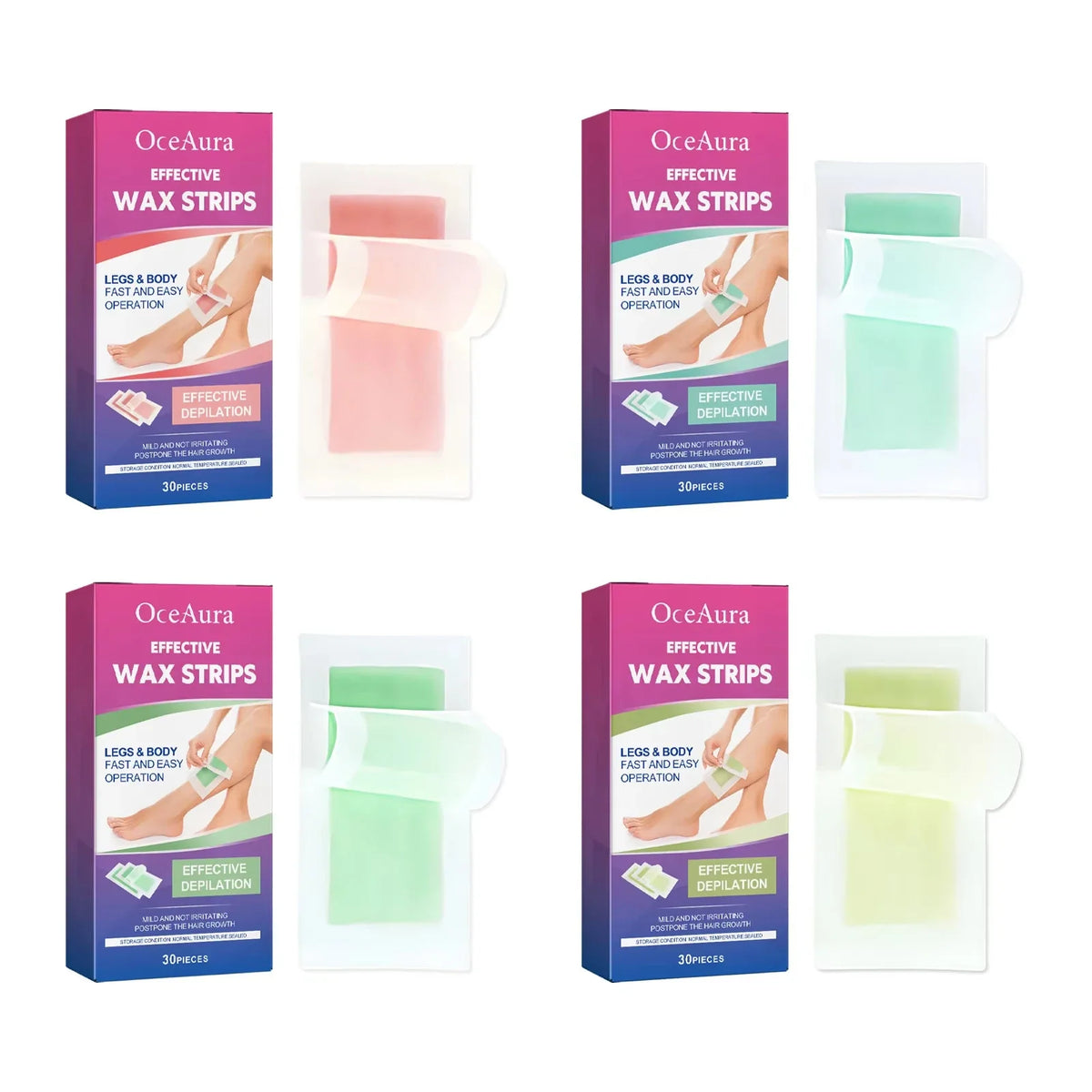 Hair Removal Wax Strip Professional Depilatory Cold Wax Strip Long Lasting Smooth Effective Gentle Body Facial Depilatory