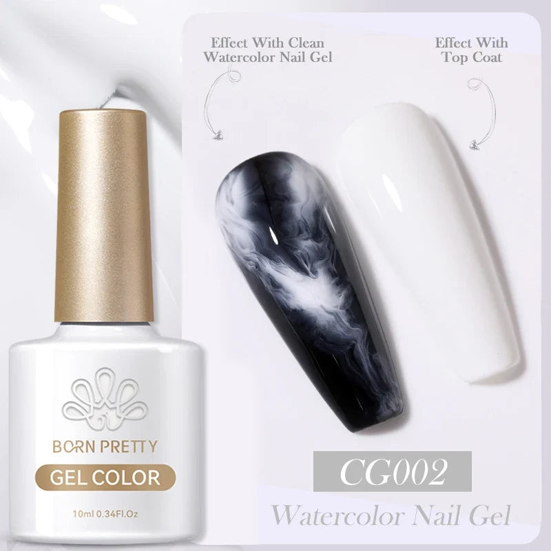 BORN PRETTY 10ml Clear Blooms Gel Polish UV LED Soak Off Nail Art Polish for Spreading Effect Marble Nail Polish Gel Painting