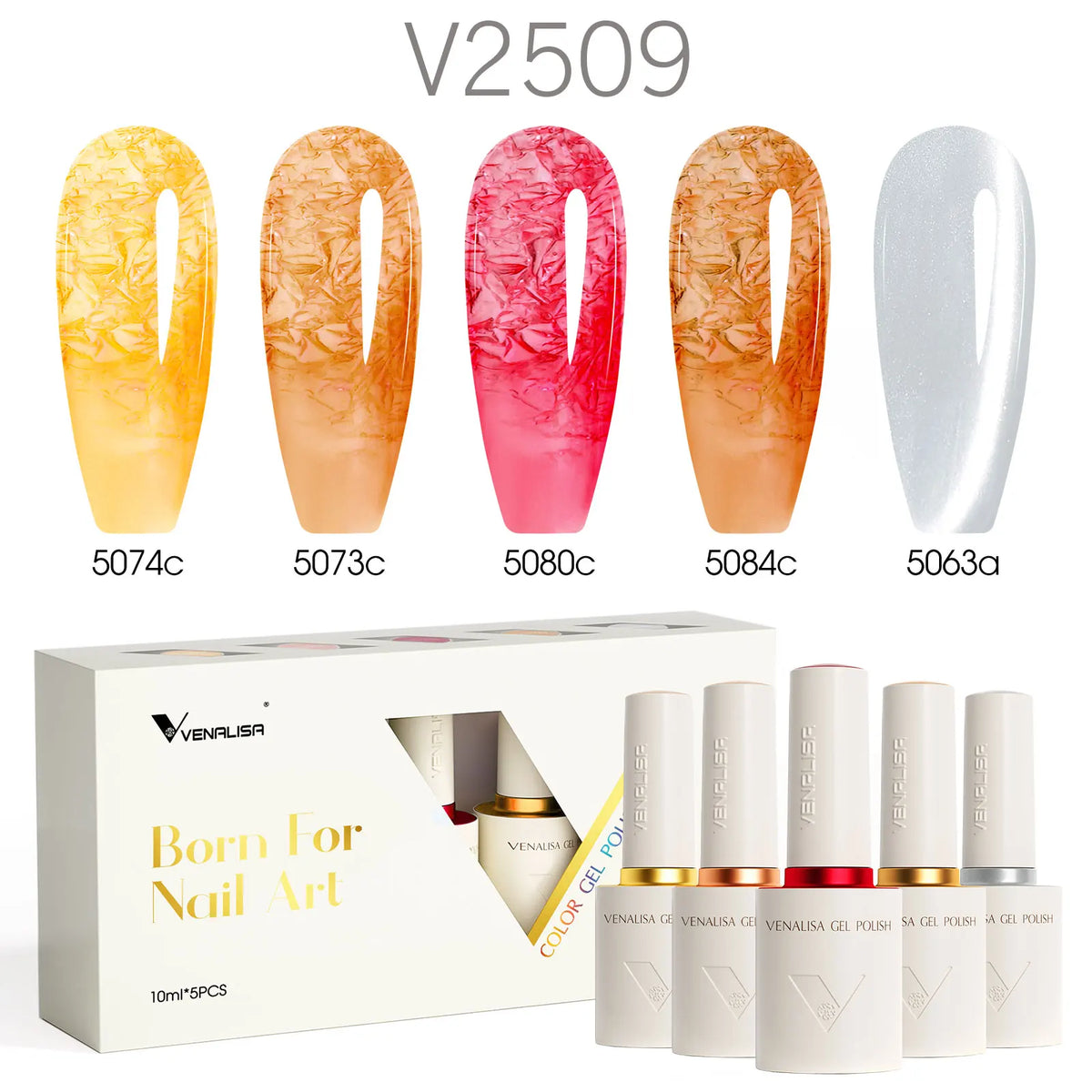 5pcs Combo Venalisa Nail Gel Polish Kit Summer Colors Glass Transparent Jelly Gel Set Home DIY Nail Maincure New Learner Gel Lot